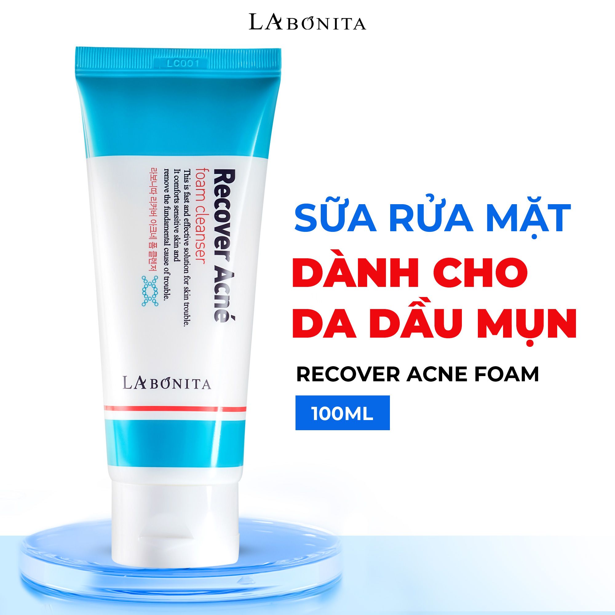 e773 - La Bonita - Sữa rửa mặt giảm mụn, phục hồi & dịu da Recover Acne Foam Cleanser 100ml