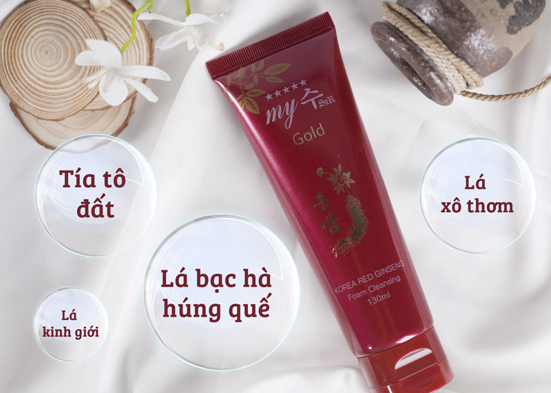 Sữa Rửa Mặt Hồng Sâm Đỏ My Gold Korea Red Ginseng Foam Cleansing 130ml