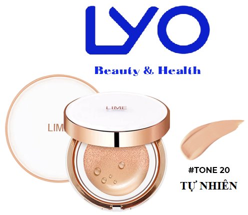 Phấn nước Lime V Collagen Ample Cushio SPF50+ PA+++ (Màu xanh) và Real Cover Pink Cushion SPF50+ PA+++ (Màu trắng)