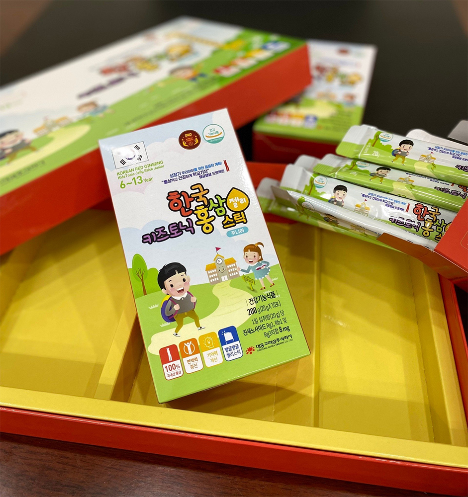 Thạch Hồng Sâm Trẻ Em Baby Daedong Hàn Quốc Hộp 30 gói x 20ml ( Dành Cho Từ 6-13 Tuổi)