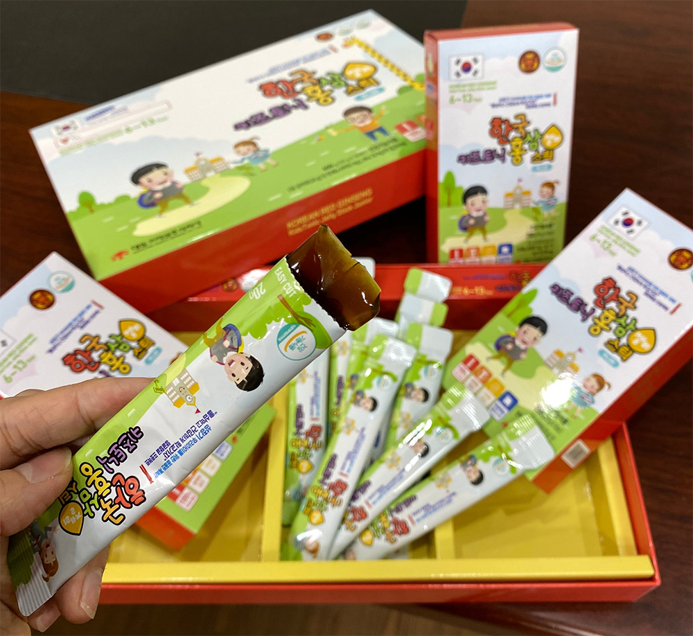 Thạch Hồng Sâm Trẻ Em Baby Daedong Hàn Quốc Hộp 30 gói x 20ml ( Dành Cho Từ 6-13 Tuổi)