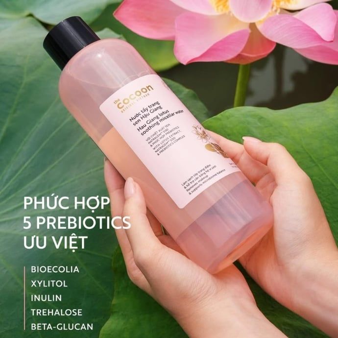 Nước Tẩy Trang Cocoon Sen Hậu Giang Sạch Bụi Siêu Mịn, Dịu Êm Cho Da Nhạy Cảm 140ml & 500ml LYO