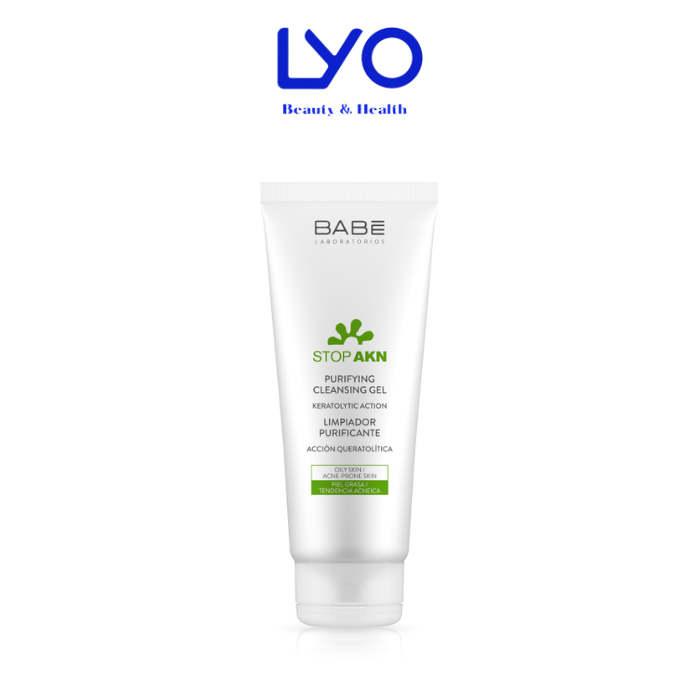 Sữa rửa mặt BABE Stop AKN Purifying Cleansing Gel cho da dầu mụn 100ML