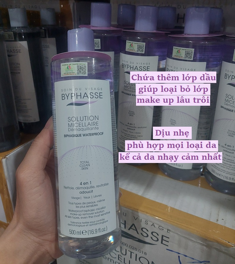 Nước Tẩy Trang Byphasse Solution Micellaire Tím 500ml