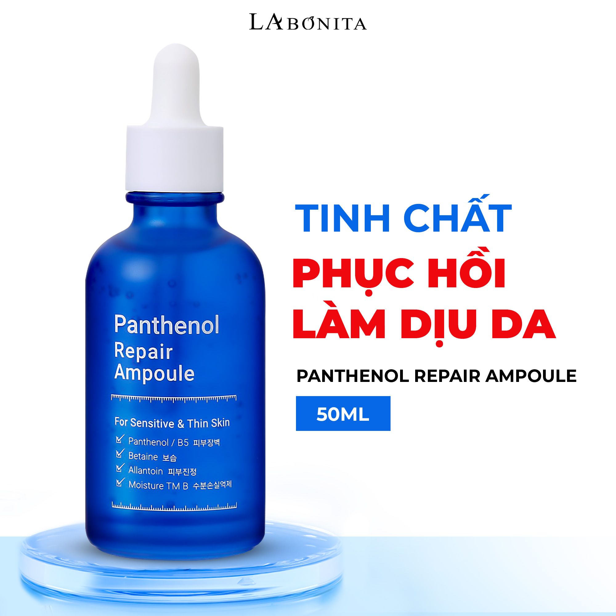 Serum hỗ trợ phục hồi làm dịu da La Bonita Panthenol Repair Ampoule 50ml LYO