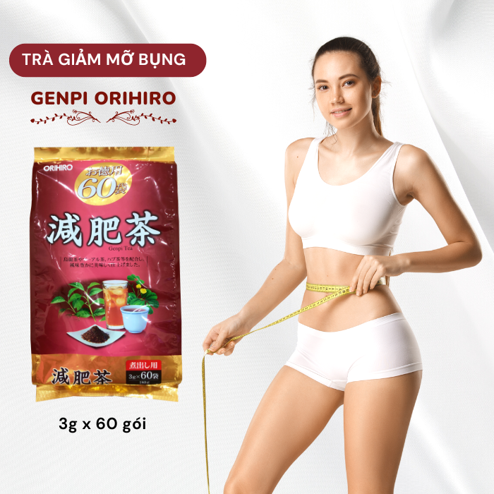 Trà hỗ trợ giảm mỡ bụng ORIHIRO Genpi Tea 3g x 60 gói