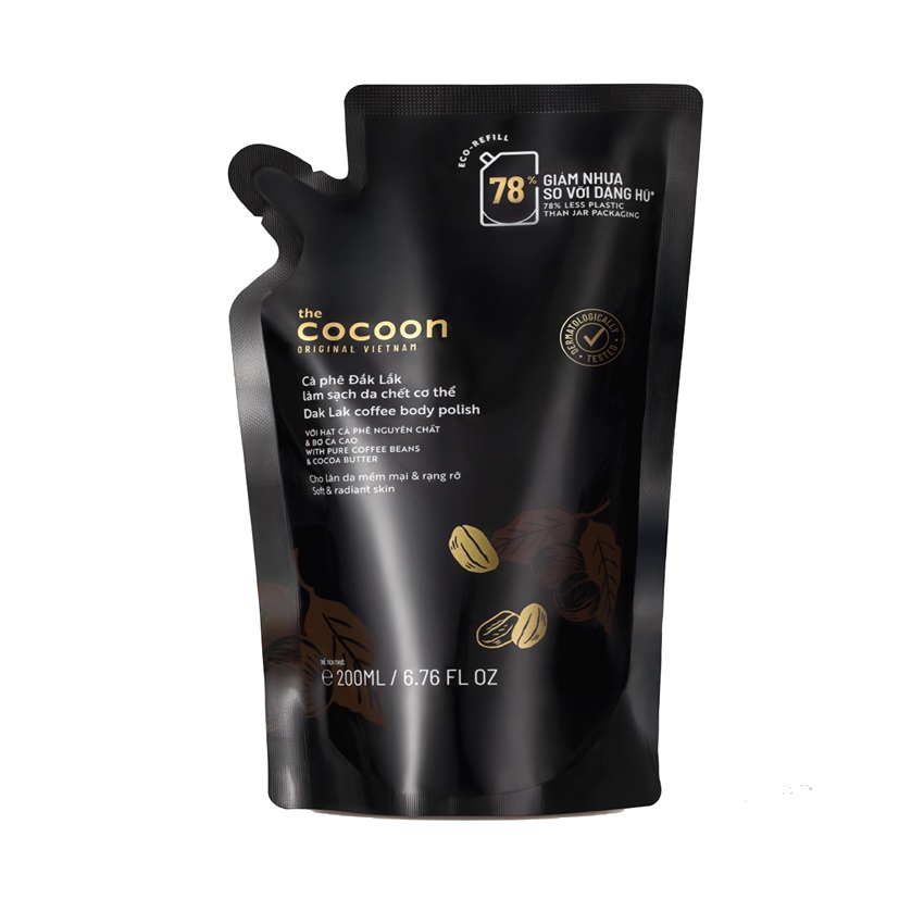 Tẩy Da Chết Toàn Thân Cocoon Chiết Xuất Cà Phê Đắk Lắk 200ml (Dạng túi)