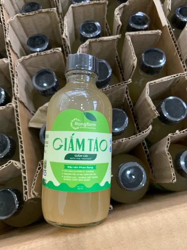 e554 - Giấm Táo giảm cân Nguyên chất - Nghệ Mật Ong, Lên Men Tự Nhiên Rangfarm 120ml - 500ml
