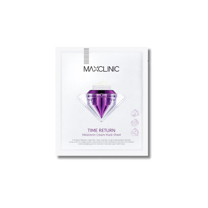 e87 - Lẻ Mặt Nạ Cấp Ẩm, Dưỡng Sáng Da Maxclinic Time Return Melatonin Cream Mask Sheets Hàn Quốc 28ml