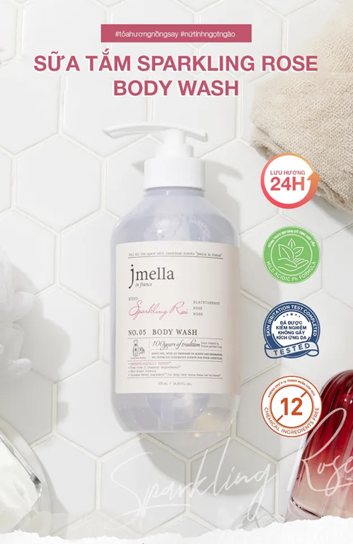 Sữa Tắm Dưỡng Ẩm Hương Nước Hoa Jmella In France Body Wash Hàn Quốc 500ml & 1000ml