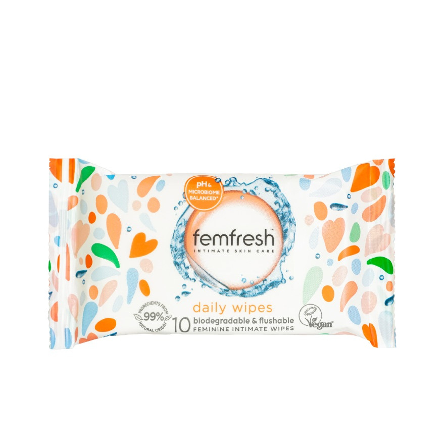 Khăn Ướt Vệ Sinh Vùng Kín Phái Nữ Cao Cấp Hằng Ngày Femfresh Intimate Skincare Daily Wipes Anh Quốc