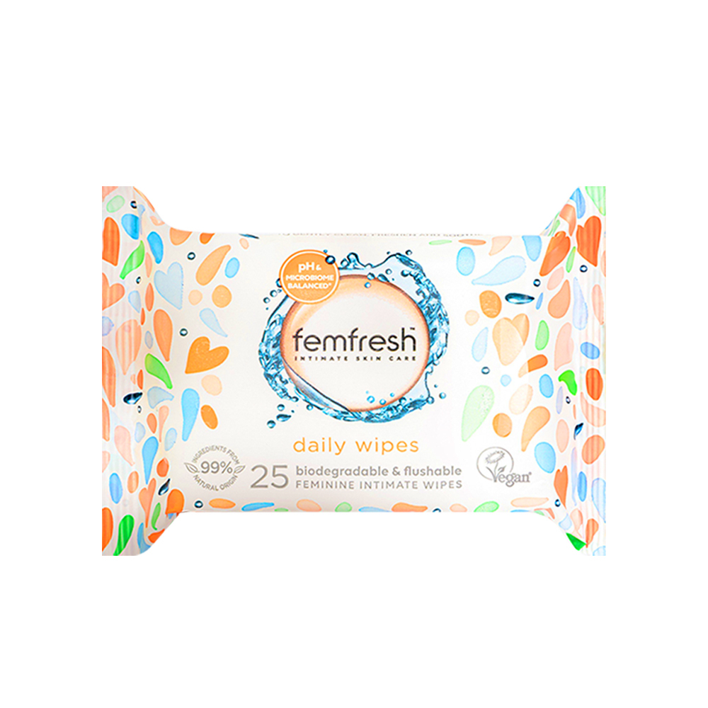 Khăn Ướt Vệ Sinh Vùng Kín Phái Nữ Cao Cấp Hằng Ngày Femfresh Intimate Skincare Daily Wipes Anh Quốc