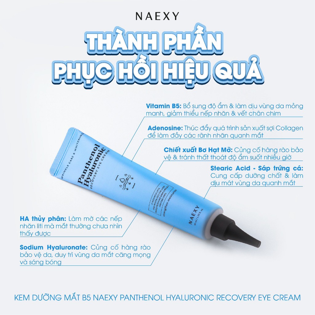Kem Dưỡng Mắt Cấp Ẩm, Giảm Nếp Nhăn Naexy Recovery Eye Cream Hàn Quốc 40ml