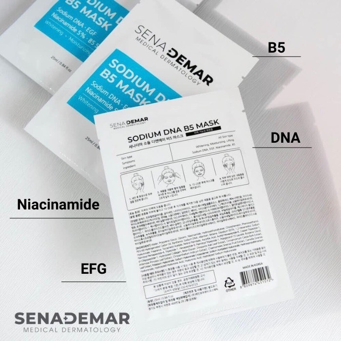 Mặt Nạ Cấp Ẩm, Dưỡng Da Căng Bóng, Trắng Mịn SenaDemar Sodium DNA B5 Mask Hàn Quốc 25ml/miếng