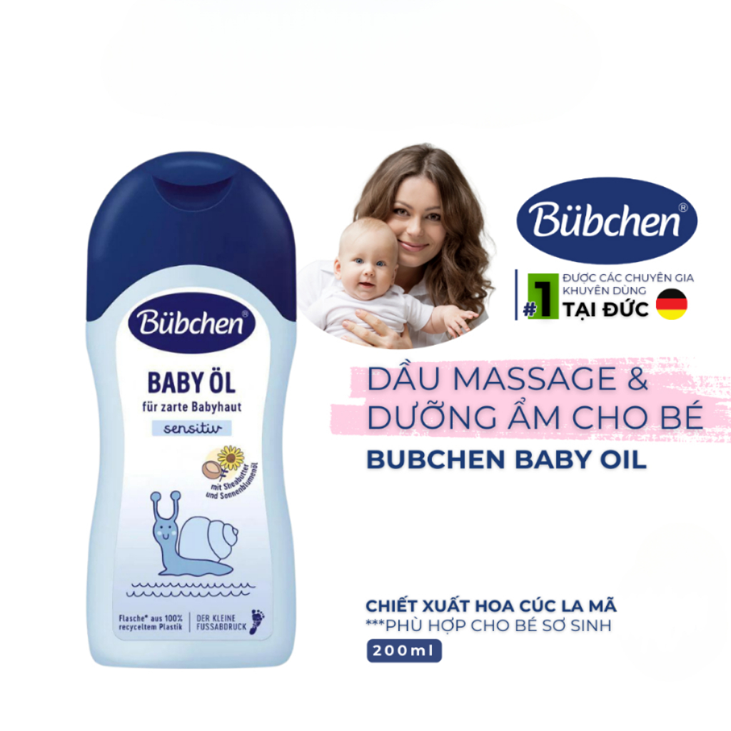 Dầu Massage An Toàn Cho Trẻ Sơ Sinh Bubchen Baby Ol Đức 200ml