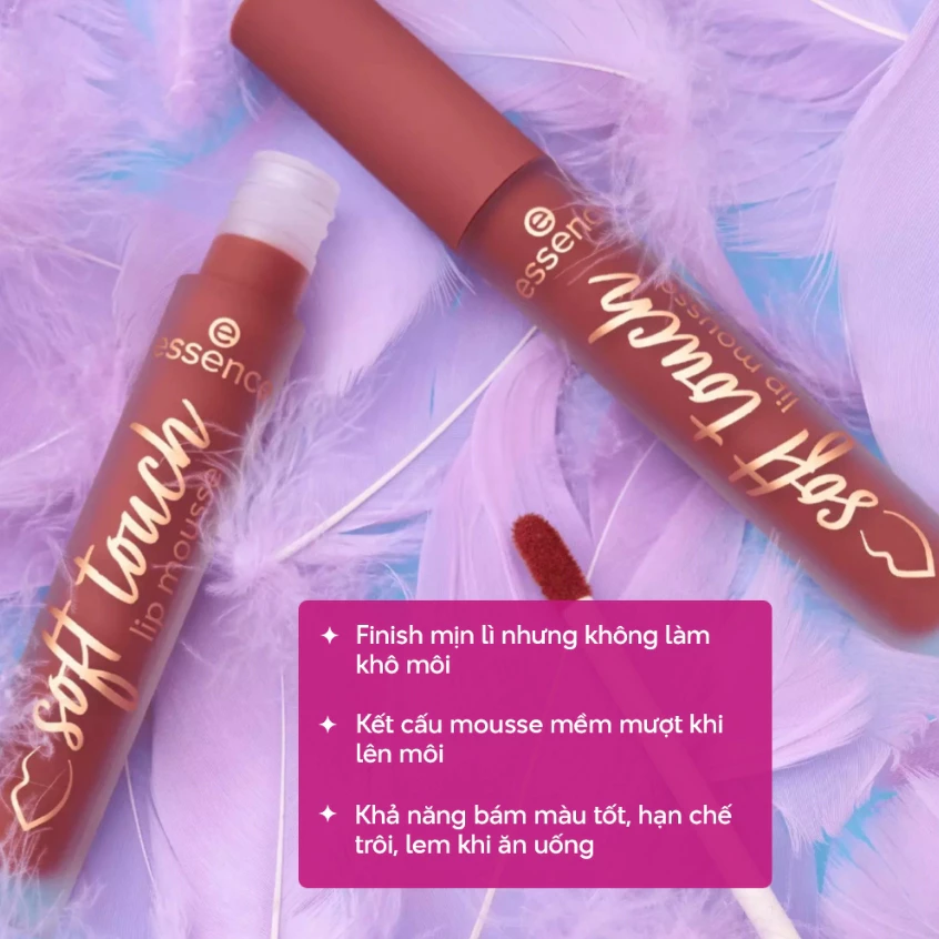 e197 - Son Kem thuần chay  Essence Soft Touch Lip Mousse
