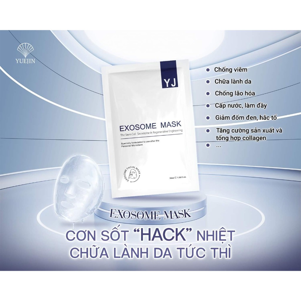 Lẻ 1 miếng Mặt nạ tế bào gốc Exosome Yuejin Mask giúp phục hồi da, chống lão hóa, da sáng mịn