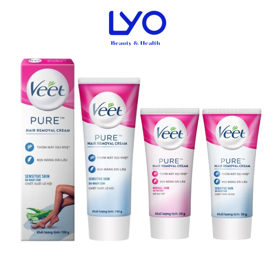 e260 - Kem Tẩy Lông Veet Pure Pháp Dành Cho Mọi Loại Da, Pháp 50g & 100g