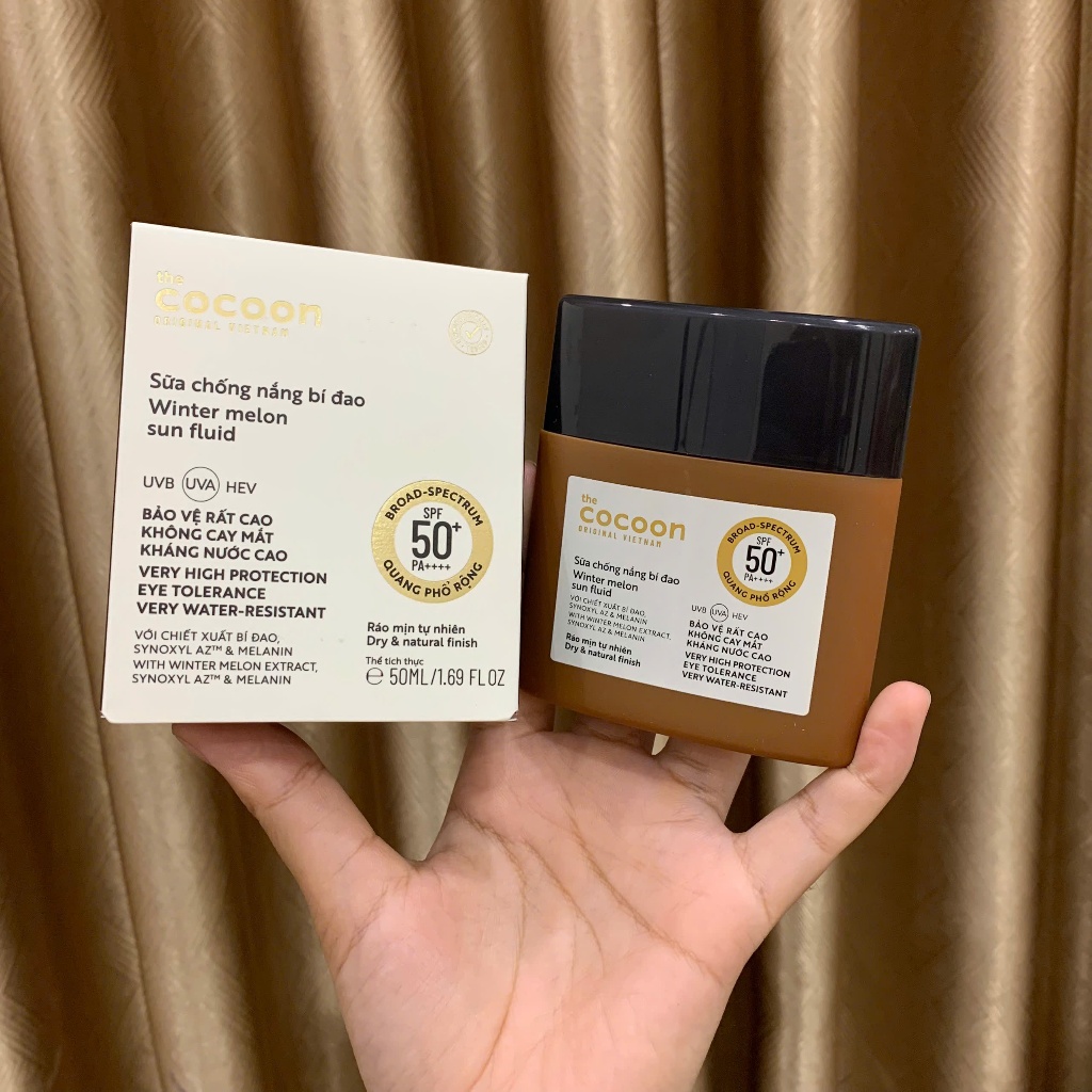 Sữa Chống Nắng Bí Đao Quang Phổ Rộng, Bảo Vệ Da Cocoon Water Melon Sun Fluid SPF 50+ PA++++ 50ml