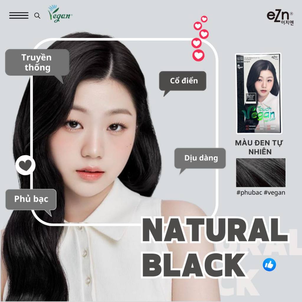 Thuốc Nhuộm Tóc Phủ Bạc Thuần Chay EZN Touch Vegan Hair Color Hàn Quốc 60ml