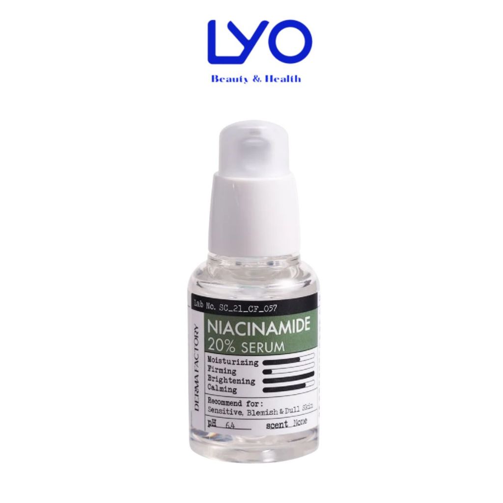 e999 - Tinh chất dưỡng trắng da, cấp ẩm, ngừa thâm mụn Derma Factory Niacinamide 20% Serum LYO