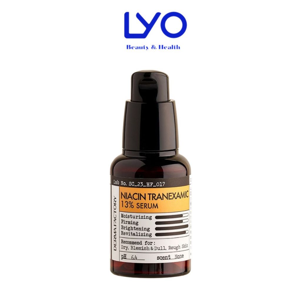 f003 - Tinh chất dưỡng trắng da, mờ thâm nám Derma Factory Niacin Tranexamic 13% Serum 30ml LYO