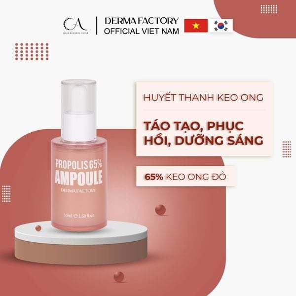 f004 - Serum keo ong tái tạo, phục hồi, dưỡng sáng da Derma Factory Propolis 65% Ampoule 50ml LYO
