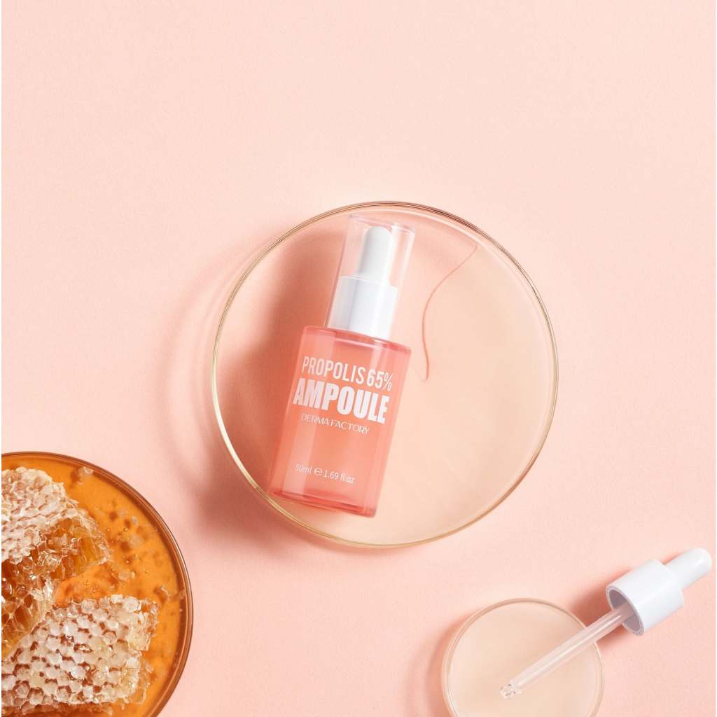 f004 - Serum keo ong tái tạo, phục hồi, dưỡng sáng da Derma Factory Propolis 65% Ampoule 50ml LYO