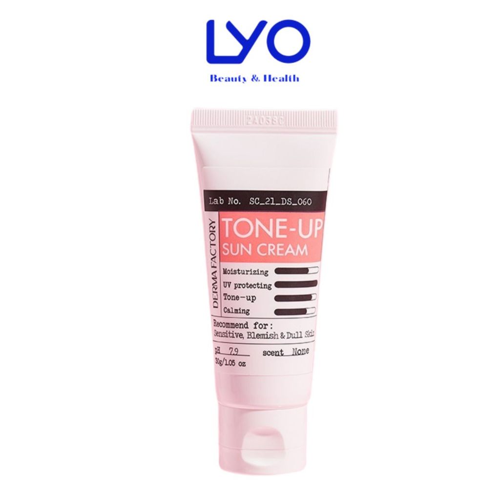 e998 - Kem chống nắng nâng tone và kiềm dầu SPF50+/PA++++ Derma Factory Tone Up Sun Cream 30g LYO