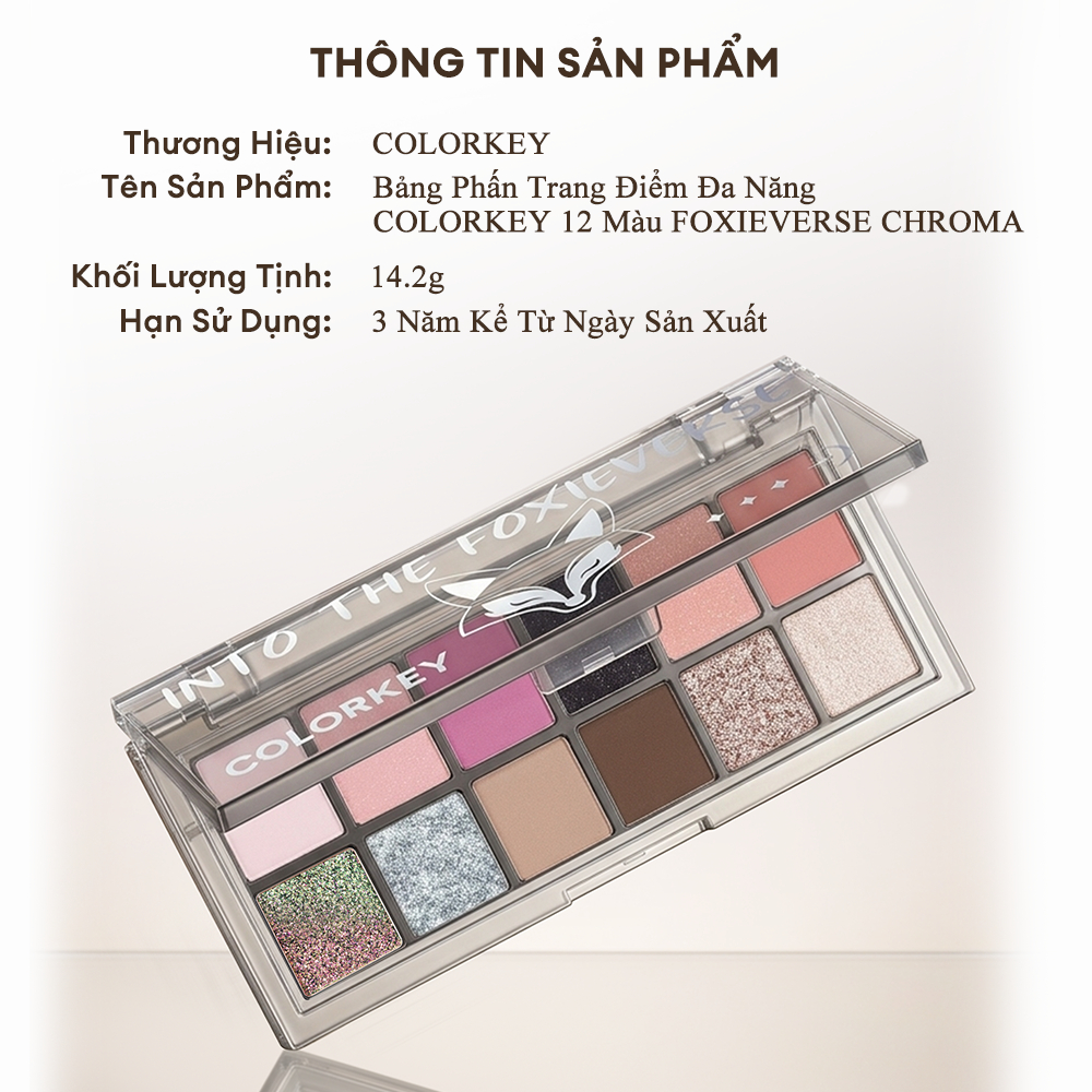 f430 - Colorkey - Bảng mắt 12 màu FOXIEVERSE CHROMA 12-COLOR PALETTE
