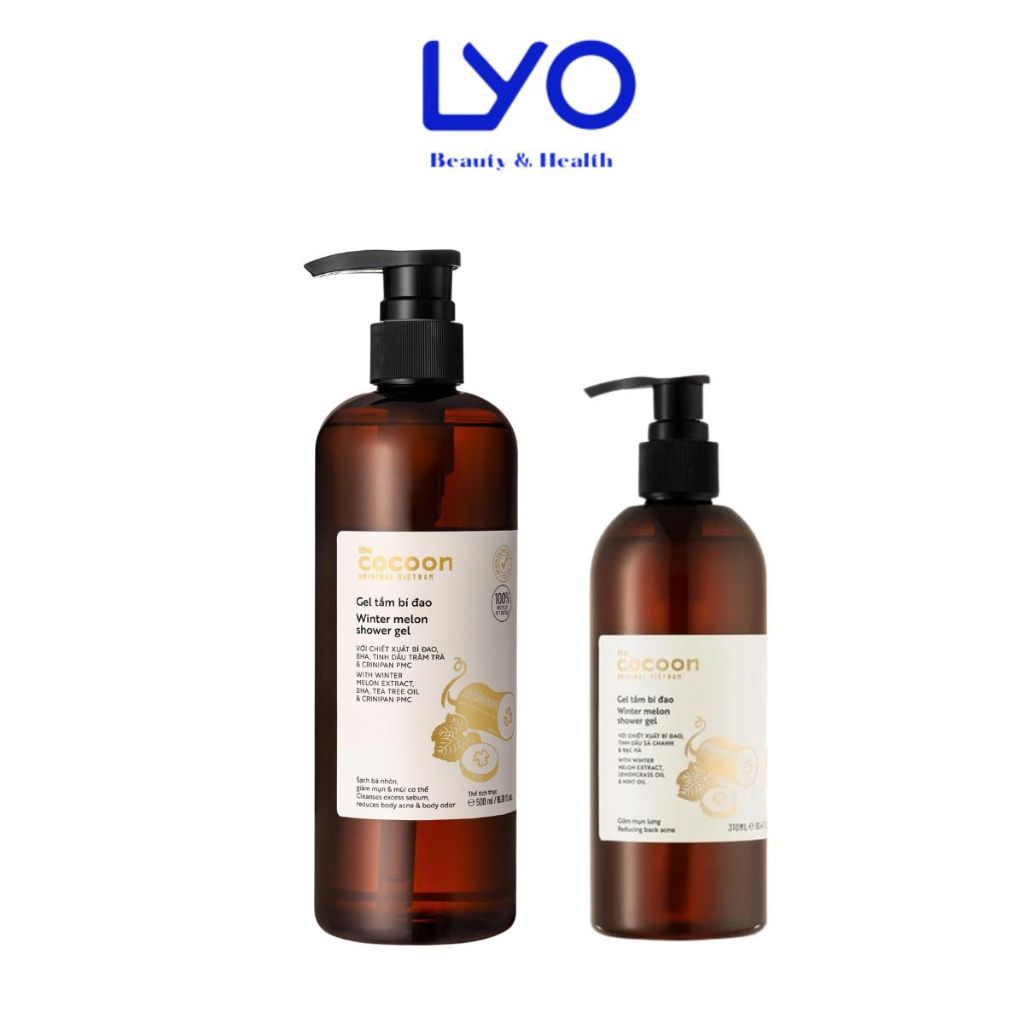 f309 - Sữa Tắm Bí Đao Cocoon Dạng Gel Giúp Giảm Mụn Lưng 310ml - 500ml