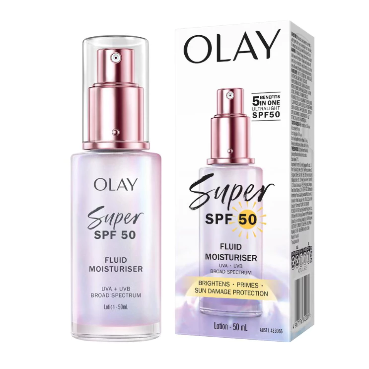 f437 - Kem dưỡng sáng da chống nắng OLAY SUPER SPF50+ PA++++, FLUID MOISTURISER 50ml
