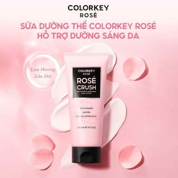 f334 - Sữa Dưỡng Thể Sáng Da Colorkey Rosé Crush Perfumed Brightening Body Lotion 200g LYO