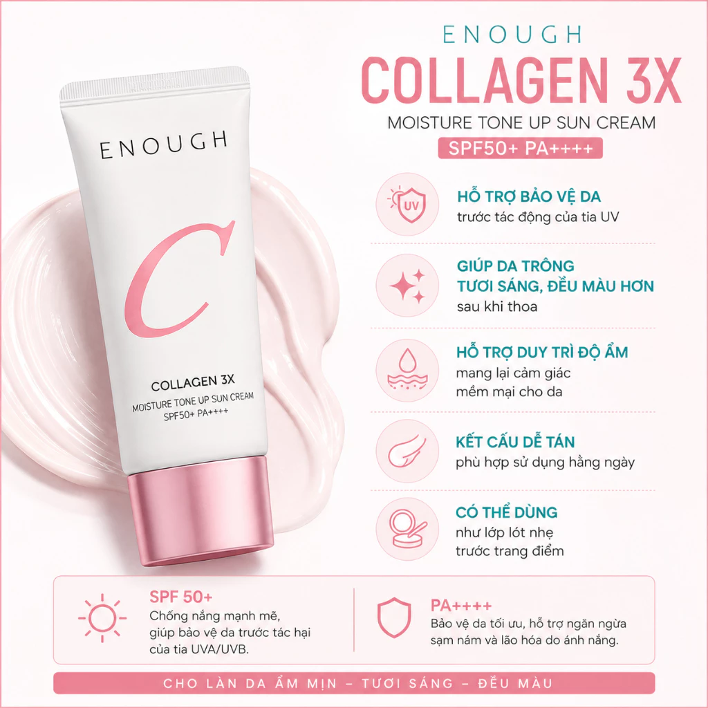 f372 -  Kem chống nắng Enough Collagen 3X MOISTURE SUN CREAM 50ml