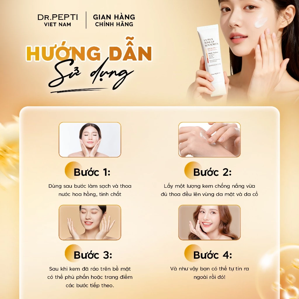 f095 - Kem chống nắng mini Dr.Pepti UV Plus Tone Up Sunscreen 8ml