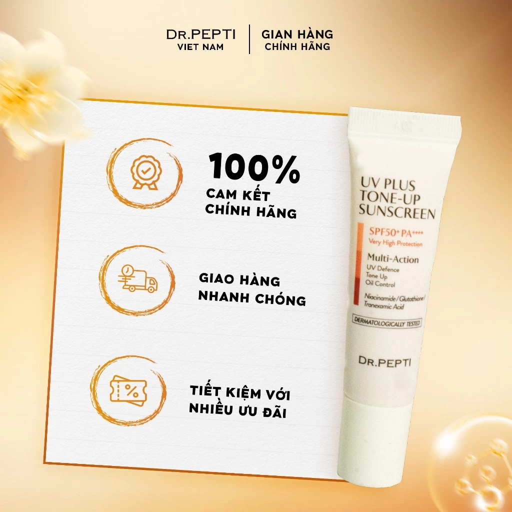 f095 - Kem chống nắng mini Dr.Pepti UV Plus Tone Up Sunscreen 8ml