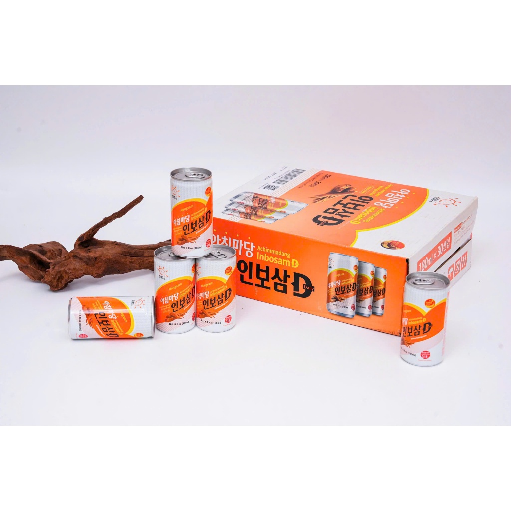 Nước tăng lực Hồng sâm Inbosam D Lẻ 1 lon, Set 6 - 10 - 30 lon (Kèm vỏ hộp)