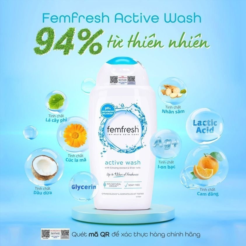 Dung Dịch Vệ Sinh Phụ Nữ Cao Cấp Femfresh Intimate Skin Care Màu Cam/ Hồng / Xanh / Xám Anh Quốc 250ml