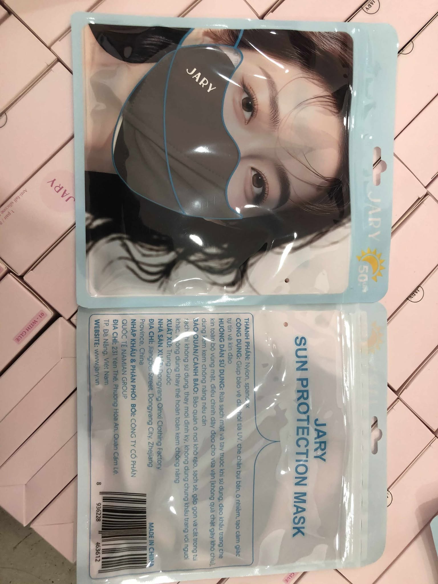 Khẩu Trang Vải, Logo Đổi Màu Chống Tia UV Jary Sun Protection Mask UPF50+