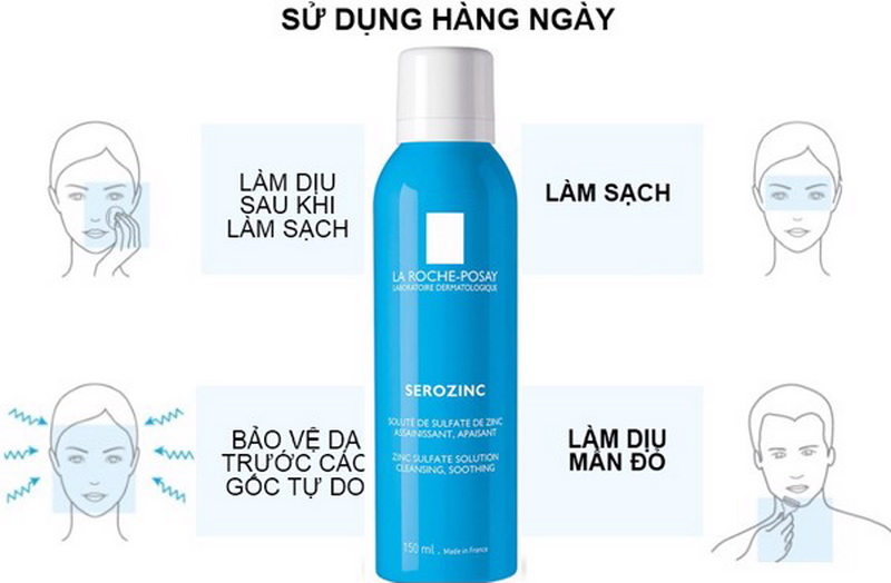 (SALE Hàng trầy xước hạn 11/2023) Xịt Khoáng La Roche - Posay Làm Sạch & Dịu Da Dầu Mụn Serozinc 300ml