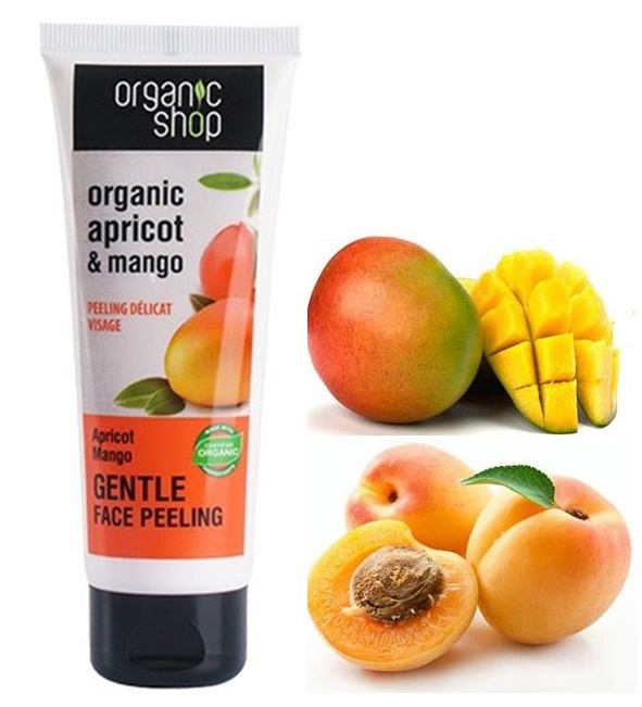 Tẩy Da Chết Cho Mặt Organic Shop 75ml (Cà phê, Hoa Anh Đào và Xoài)