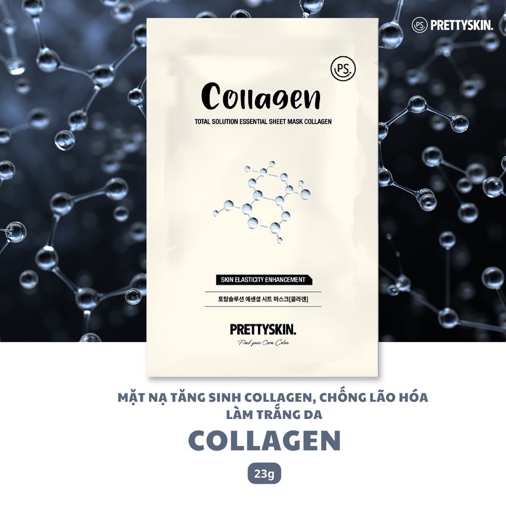 Hộp 10 miếng Mặt nạ dưỡng da PrettySkin Total Solution Essential Sheet Mask  23g x 10