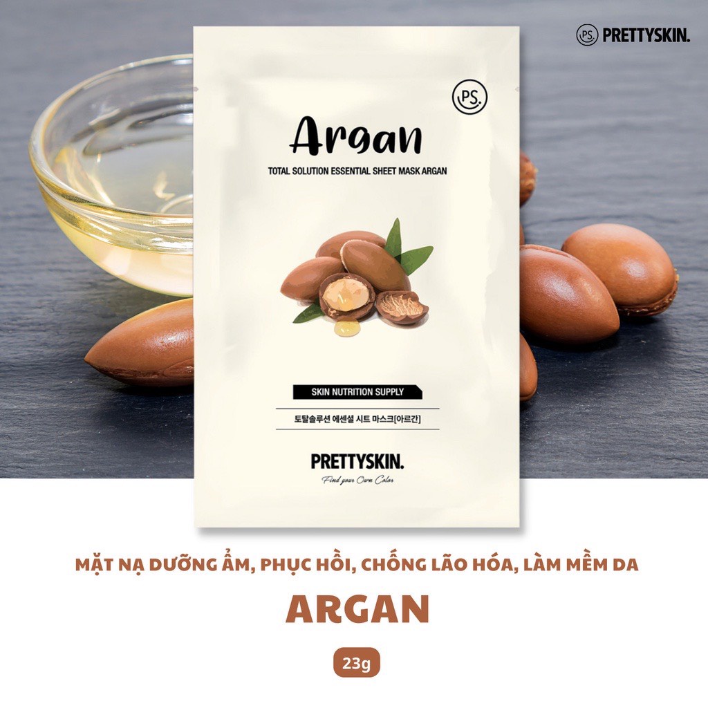 Hộp 10 miếng Mặt nạ dưỡng da PrettySkin Total Solution Essential Sheet Mask  23g x 10