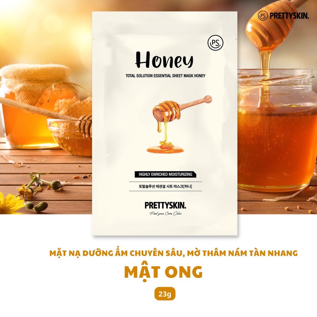 Hộp 10 miếng Mặt nạ dưỡng da PrettySkin Total Solution Essential Sheet Mask  23g x 10
