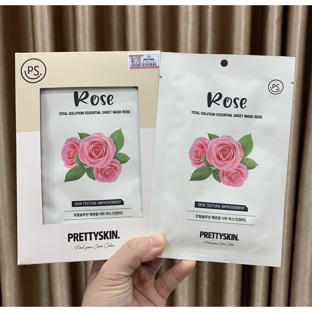 Hộp 10 miếng Mặt nạ dưỡng da PrettySkin Total Solution Essential Sheet Mask  23g x 10