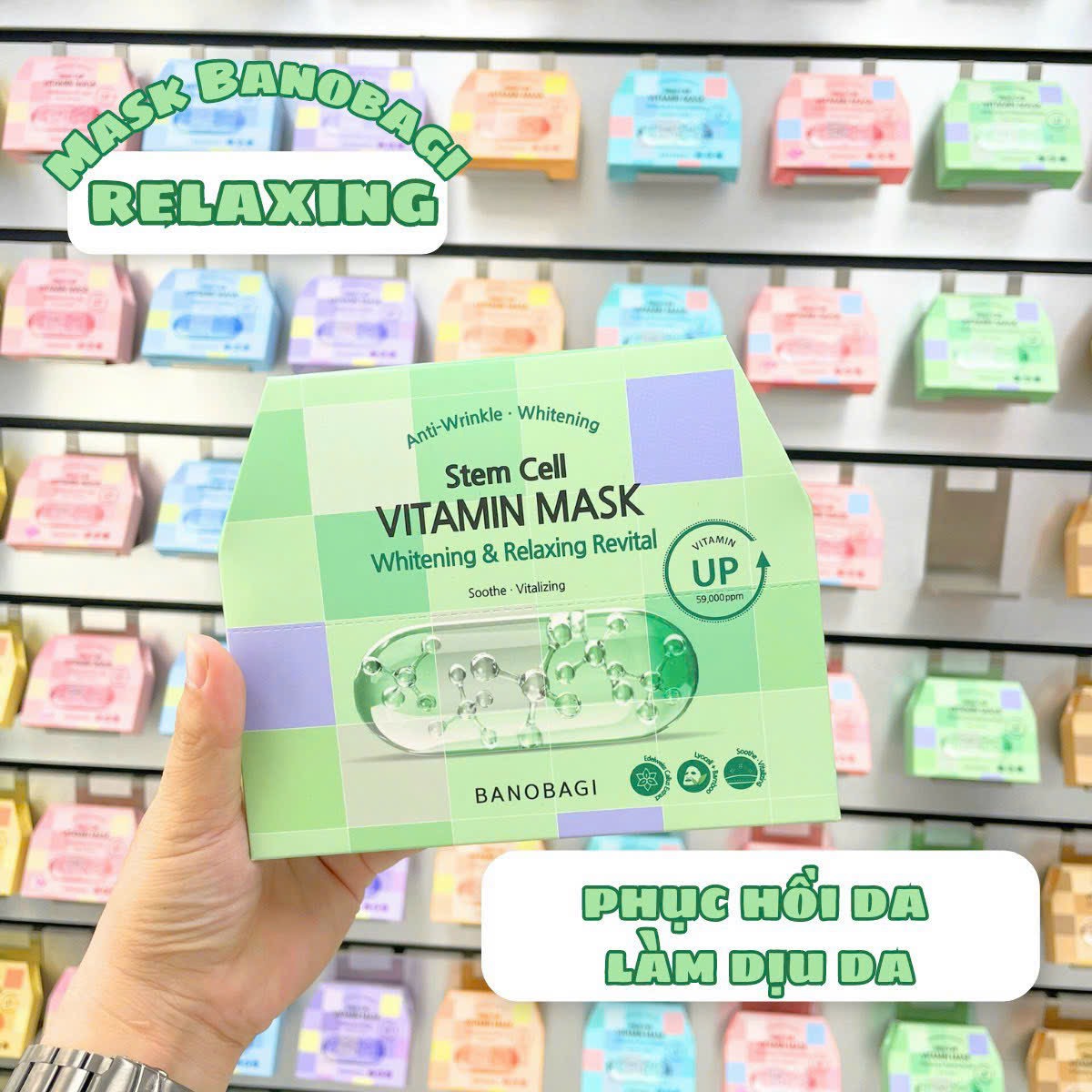 c807 - Mặt Nạ Dưỡng Trắng Da , Giảm Mụn BANOBAGI Stem Cell Vitamin Mask 30ml (Combo 10 Miếng)