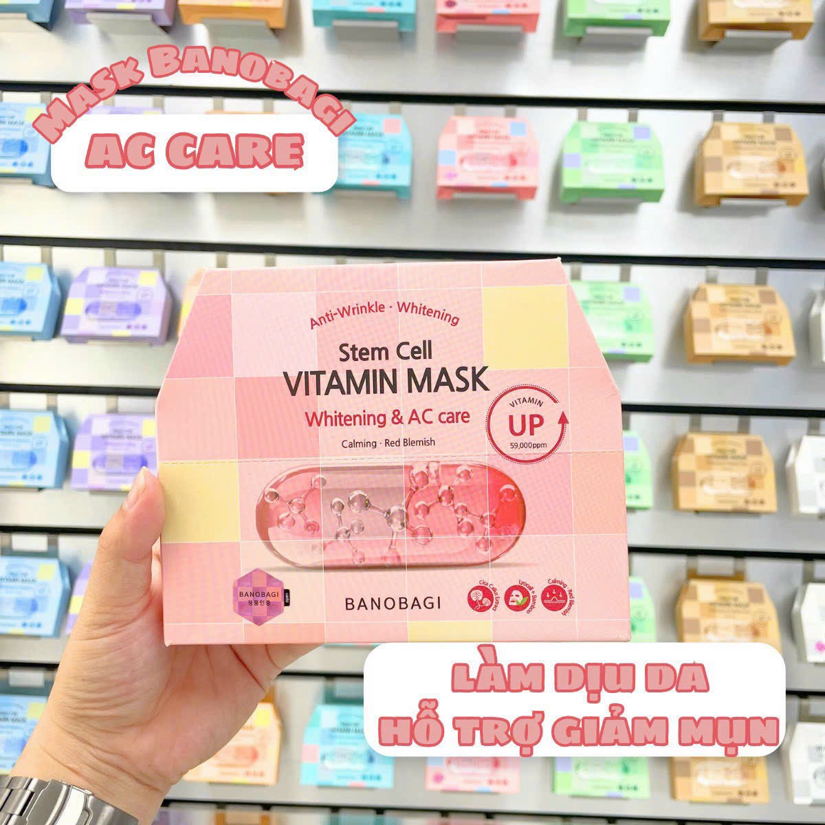 c807 - Mặt Nạ Dưỡng Trắng Da , Giảm Mụn BANOBAGI Stem Cell Vitamin Mask 30ml (Combo 10 Miếng)