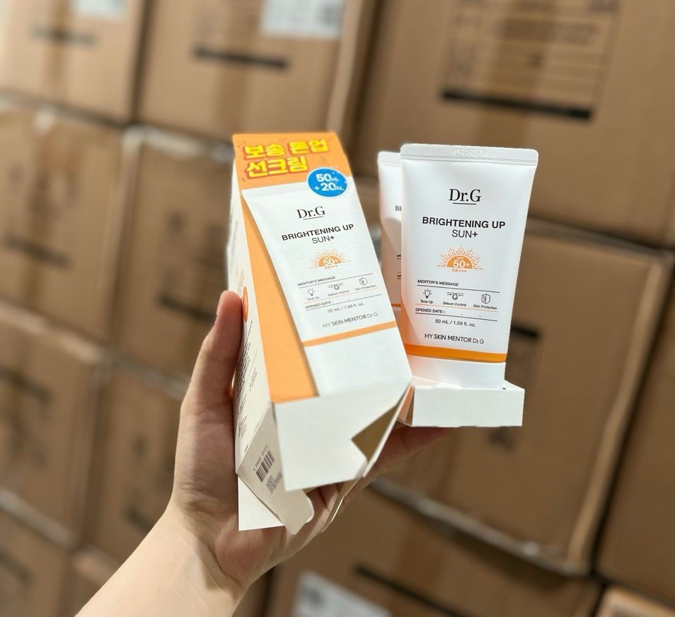 c840 - Bộ Sản Phẩm Kem chống nắng Dr.G  Brightening Up Sun+ SPF 50+ PA +++ 10ml - 20ml - 50ML (Cam)