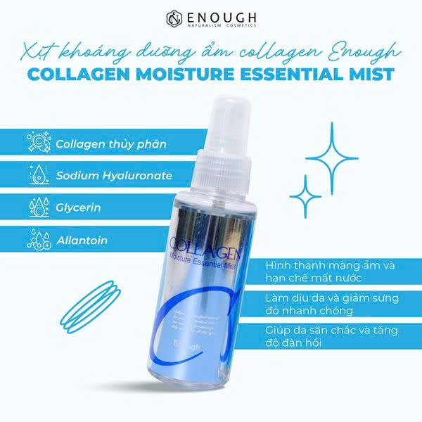 Xịt Khoáng Dưỡng Ẩm, Làm Dịu Da Enough Collagen Mist Các Loại Hàn Quốc 80ml & 100ml