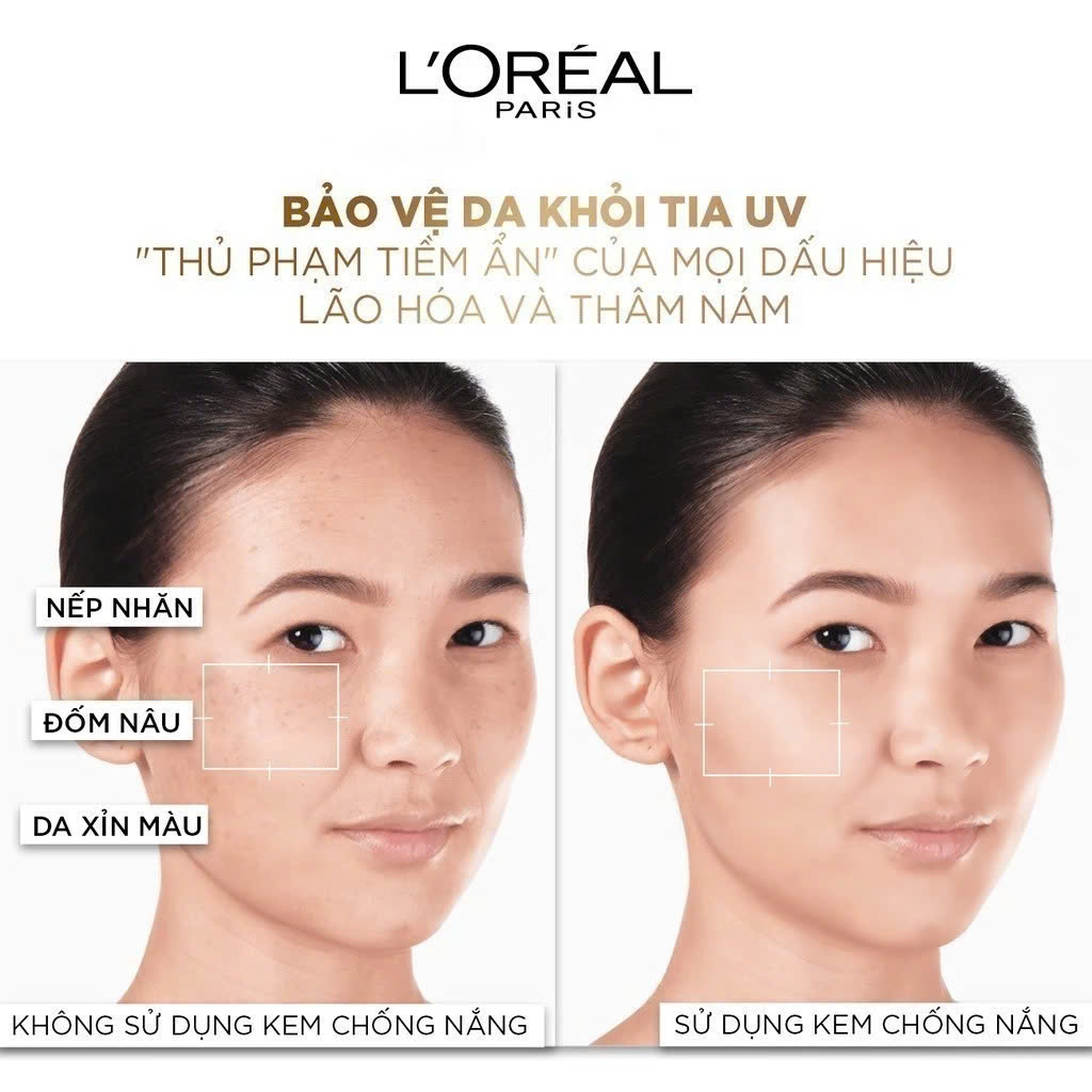 Kem Chống Nắng Thoáng Da, Siêu Mỏng Nhẹ L'Oreal Paris X20 UV Defender Serum Invisible Fluid / Resist Daily Sunscreen SPF50+ PA++++ Loreal 50ml